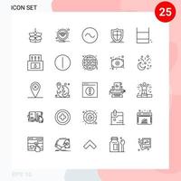 uppsättning av 25 modern ui ikoner symboler tecken för spela skydda sinus säkerhet skydd redigerbar vektor design element