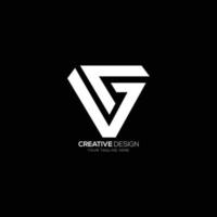 kreatives brief-cg-monogramm-logo in rautenform vektor