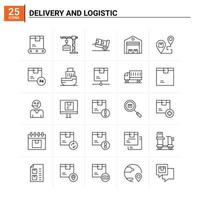 25 Liefer- und Logistiksymbole setzen Vektorhintergrund vektor