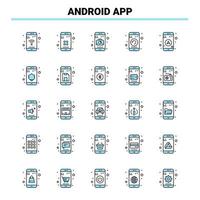 25 Android-App schwarz-blaues Icon-Set kreatives Icon-Design und Logo-Vorlage vektor