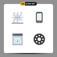 4 tematiska vektor platt ikoner och redigerbar symboler av halloween sida hastighet testa telefon huawei webb hastighet kontroll redigerbar vektor design element