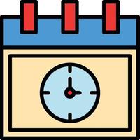 Fristlinie gefülltes Symbol vektor