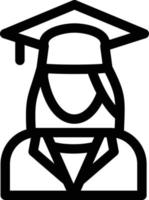 Symbol für die weibliche Absolventenlinie vektor