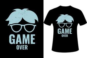 spel över slogan t-shirt design för t-shirt spel. vektor