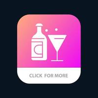 vin glas flaska påsk mobil app knapp android och ios glyf version vektor