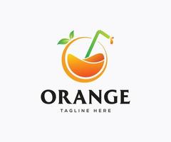 orange juice logotyp ikon vektor mall. orange logotyp