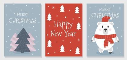 weihnachtsgeschenkkarten oder anhänger mit einer aufschrift. Frohe Weihnachten und ein glückliches Neues Jahr. Frohe Feiertage. vorlage für neujahr, geschenkanhänger, planer, kalender, scrapbooking, aufkleber, einladungen. vektor