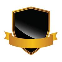 schwarz-goldenes Emblem-Schildband-Vektordesign vektor
