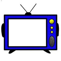 blaues Röhren-TV-Icon-Design mit Antenne, geeignet für Aufkleber, Logos und andere vektor