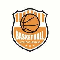 farbige Vintage-Basketball-Logo-Vorlage vektor