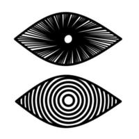 Augenvektorillustration im abstrakten Stil auf einem weißen Hintergrund. ideal für Augenlinsen-Logos. vektor