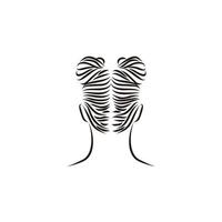 Haarbrötchen weibliche Rückansicht Logo Design Vektor Illustration Grafik für Schönheit und Salon oder Friseursalon Symbol