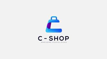 kreatives und ikonisches buchstabe c shopping-logo-design vektor