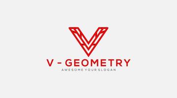 V-Geometrie-Vektor-Symbol-Logo-Design-Illustration vektor