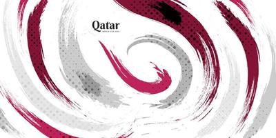 qatar flagga med borsta och grunge stil. flagga av qatar med sporter begrepp, lämplig för oberoende dag och värld kopp 2022 bakgrund vektor
