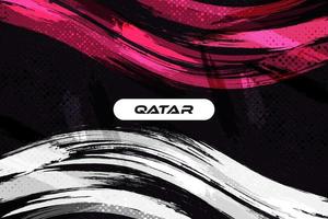 Katar-Flagge mit Pinsel und Grunge-Stil. flagge von katar mit sportkonzept, geeignet für unabhängigkeitstag und weltcup 2022 hintergrund vektor