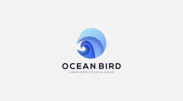 Ozean-Vogel-Vektor-Logo-Design-Illustration vektor