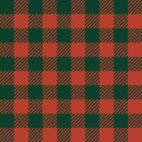 klassische büffelkarierte holzfällerverzierung nahtloser musterhintergrund. rot-grün kariertes Muster, Flanell-Hemddruck. Winter-Weihnachts-Tartan-Kulisse. vektor