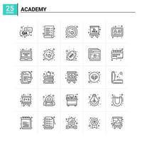 25 akademi ikon uppsättning vektor bakgrund
