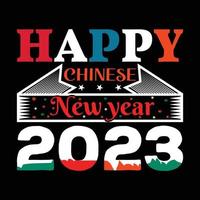 frohes chinesisches neues jahr 2023 t-shirt design vektor