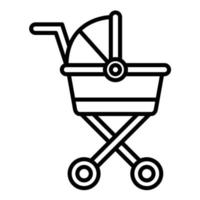 Kinderwagen Liniensymbol vektor