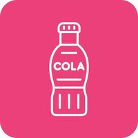 Cola-Flasche Linie runde Ecke Hintergrundsymbole vektor
