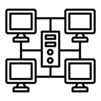 Grid-Computing-Liniensymbol vektor