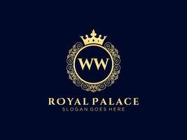 brev ww antik kunglig lyx victorian logotyp med dekorativ ram. vektor
