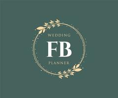 fb initialen brief hochzeitsmonogramm logos sammlung, handgezeichnete moderne minimalistische und florale vorlagen für einladungskarten, save the date, elegante identität für restaurant, boutique, café im vektor