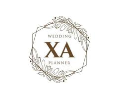 xa initialen brief hochzeitsmonogramm logos sammlung, handgezeichnete moderne minimalistische und florale vorlagen für einladungskarten, save the date, elegante identität für restaurant, boutique, café im vektor