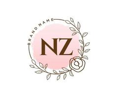 första nz feminin logotyp. användbar för natur, salong, spa, kosmetisk och skönhet logotyper. platt vektor logotyp design mall element.