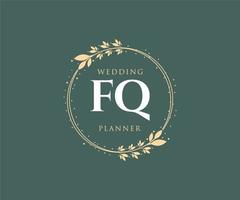 fq initialen brief hochzeitsmonogramm logos sammlung, handgezeichnete moderne minimalistische und florale vorlagen für einladungskarten, save the date, elegante identität für restaurant, boutique, café im vektor