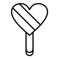 Herz Lollipop Liniensymbol vektor
