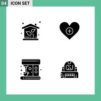 4 kreative Symbole moderne Zeichen und Symbole von Eco Machine Property Heart Astronaut editierbare Vektordesign-Elemente vektor