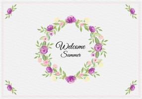 Free Vector Sommer Illustration Mit Aquarell Floral Frame