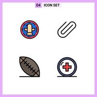 4 kreativ ikoner modern tecken och symboler av amerikan fotboll Örn klämma hälsa redigerbar vektor design element
