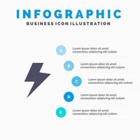 kraft avgift elektrisk fast ikon infographics 5 steg presentation bakgrund vektor