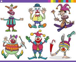 cartoon clowns oder komiker comicfiguren gesetzt vektor