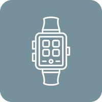 Smartwatch-Linie runde Ecke Hintergrundsymbole vektor