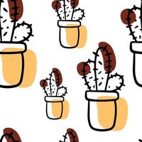 Nahtloses Muster doodle Kaktus, heimische Pflanze vektor