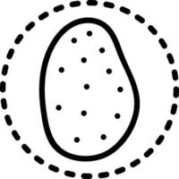 linje ikon för potatis vektor