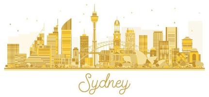 sydney stadt skyline goldene silhouette. vektor