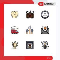 9 kreative Symbole moderne Zeichen und Symbole des Business Transport Pfeil Zug ui editierbare Vektordesign-Elemente vektor