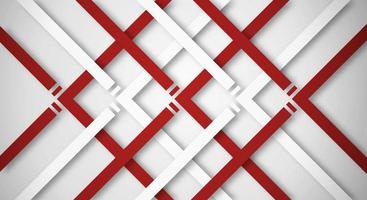 abstrakter weißer 3d-hintergrund mit roten und weißen linien papierschnittstil strukturiert. verwendbar für dekoratives Weblayout, Poster, Banner, Unternehmensbroschüre und Seminarvorlagendesign vektor