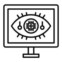 Computer-Vision-Liniensymbol vektor
