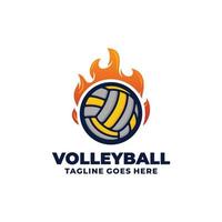 Volleyball-Team-Logo-Design-Vektor-Illustration vektor