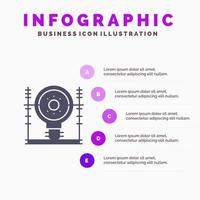 definiera energi teknik generation kraft fast ikon infographics 5 steg presentation bakgrund vektor