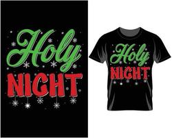 heilige nacht hässlicher weihnachtst-shirt-designvektor vektor