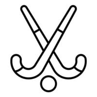 Symbol für Feldhockeyschläger und Balllinie vektor