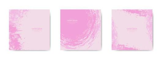 rosa abstrakt grunge baner samling för social media posta och berättelser vektor
